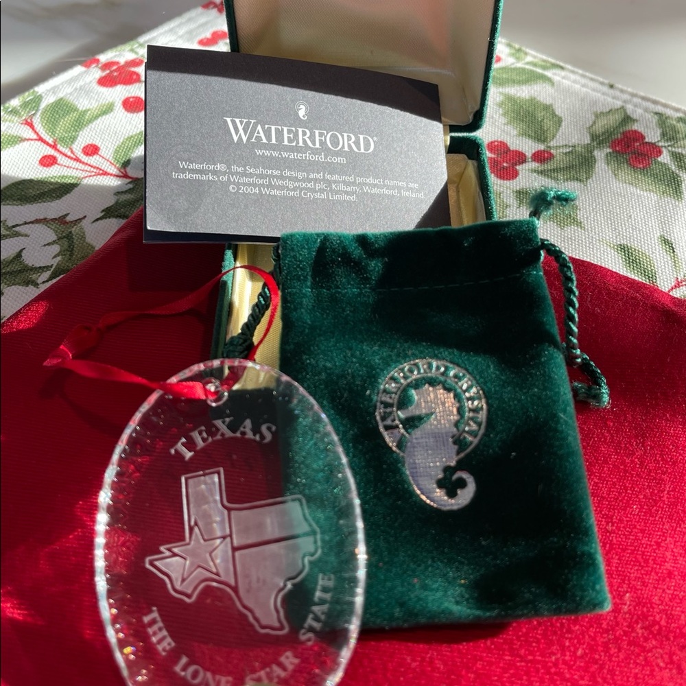 Authentic Waterford Crystal Christmas Ornament (State of Texas)